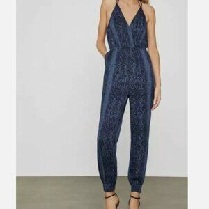 Bcbg Max Azria blue python print jumpsuit